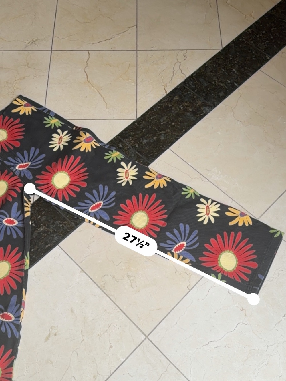 VRG GRL Retro Multicolor Daisy Floral Straight Leg Pants Size 10 - Picture 8 of 8